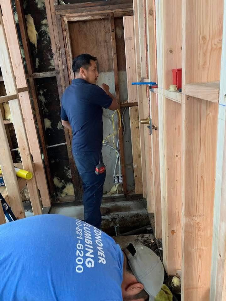 Installing new waste and water systems for a new bathroom in Studio City, CA